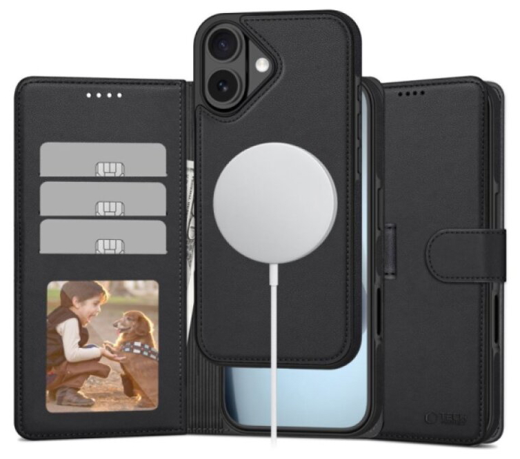 Knížkové pouzdro na iPhone 17 - Tech-Protect, Wallet MagSafe Black