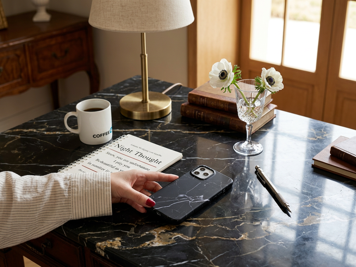 Ochranný kryt na iPhone 16 - Marble Black
