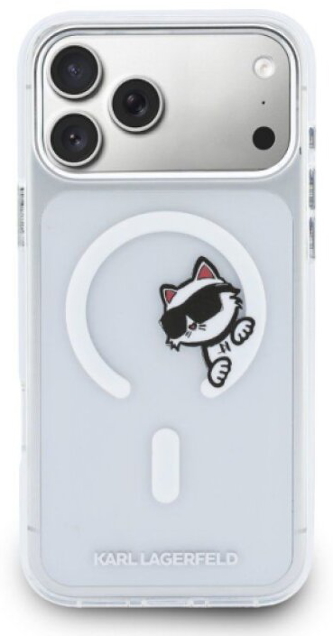 Ochranný kryt na iPhone 17 Pro MAX - Karl Lagerfeld, IML Choupette Peekaboo MagSafe Transparent