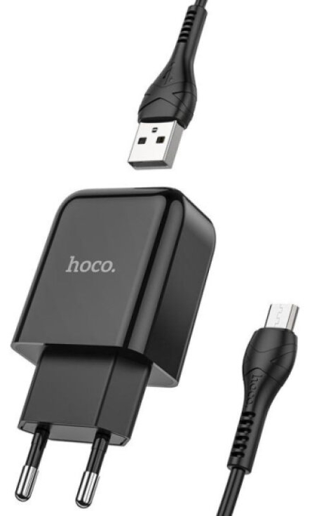 Nabíjecí AC adaptér do sítě - Hoco, N2 Vigour Black + MICRO-USB kabel