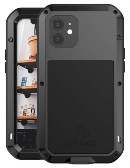 Ochranný kryt pro iPhone 12 - LOVE MEI, Powerful Black