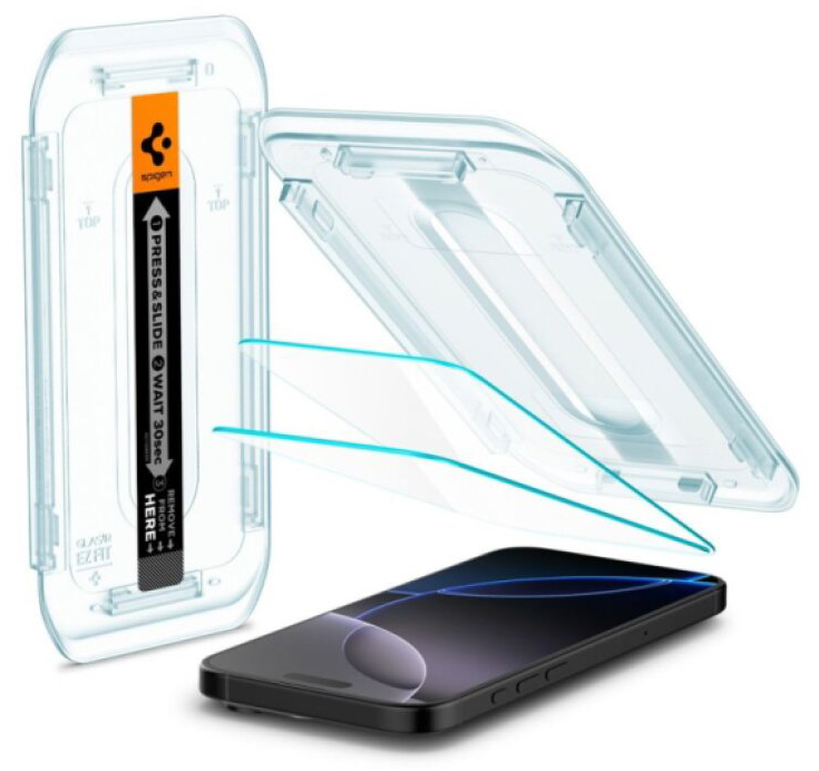 Ochranné tvrzené sklo na iPhone 17 Pro MAX / 16 Pro MAX - Spigen, Glas.tR EZ Fit (2ks s aplikátorem)