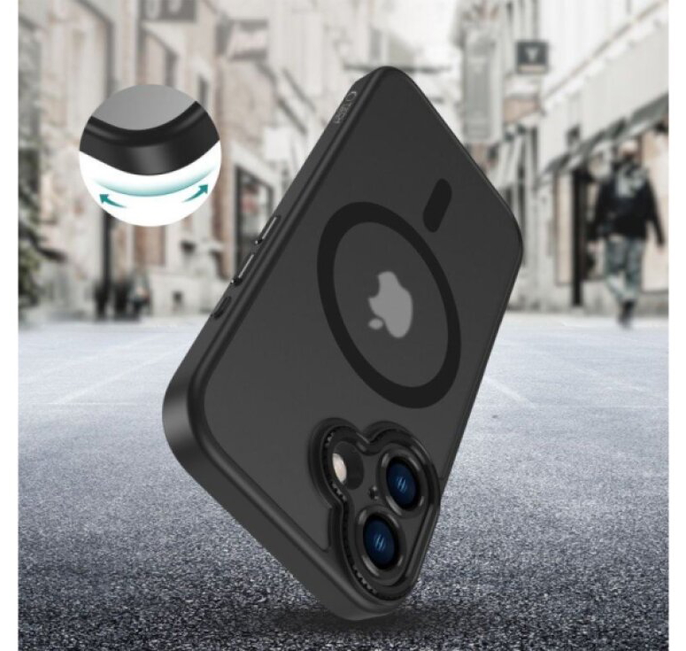 Ochranný kryt na iPhone 16 - Tech-Protect, Magcam MagSafe Matte Black