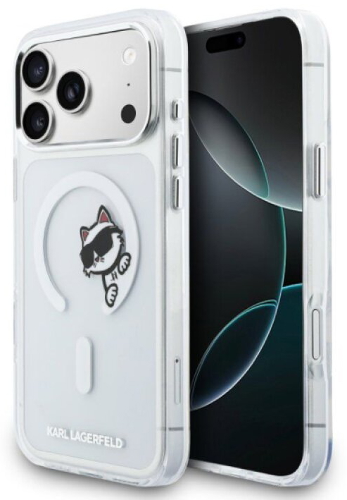 Ochranný kryt na iPhone 17 Pro MAX - Karl Lagerfeld, IML Choupette Peekaboo MagSafe Transparent