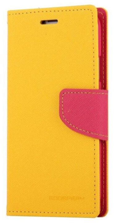 Pouzdro / kryt pro iPhone XS / X - Mercury, Fancy Diary YELLOW/HOTPINK