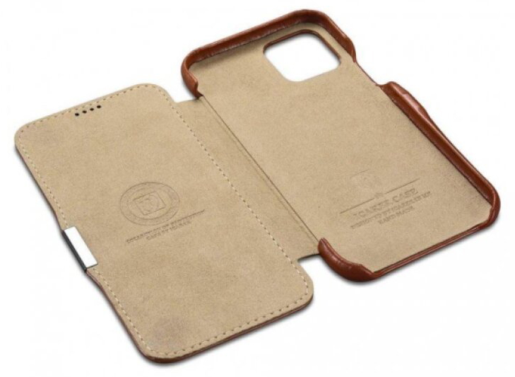 Knížkové pouzdro pro iPhone 11 Pro - iCarer, Vintage Brown