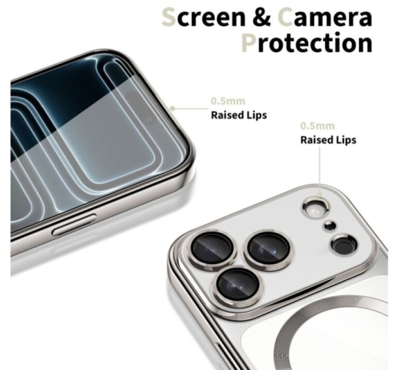 Ochranný kryt na iPhone 17 Pro - Tech-Protect, Magflex MagSafe Shiny Silver