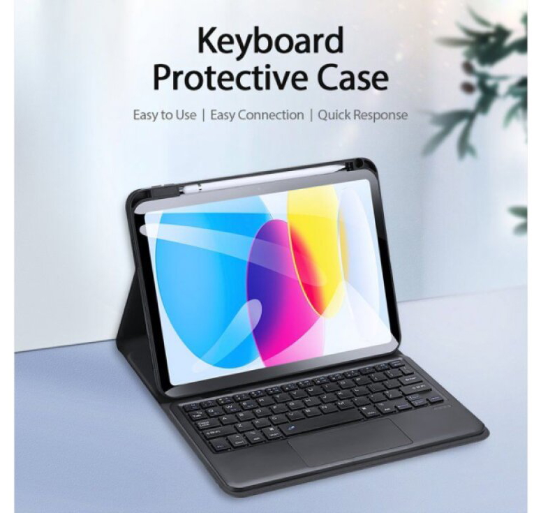 Pouzdro s klávesnicí pro iPad 11 (2025) / iPad 10.9 (2022) - DuxDucis, TK Keyboard Black