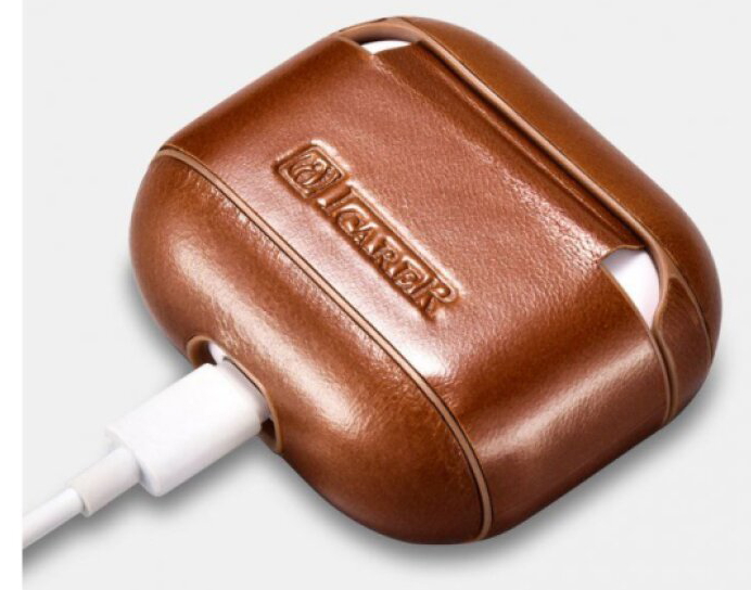 Kožené pouzdro na sluchátka AirPods 3 - iCarer, Vintage Brown
