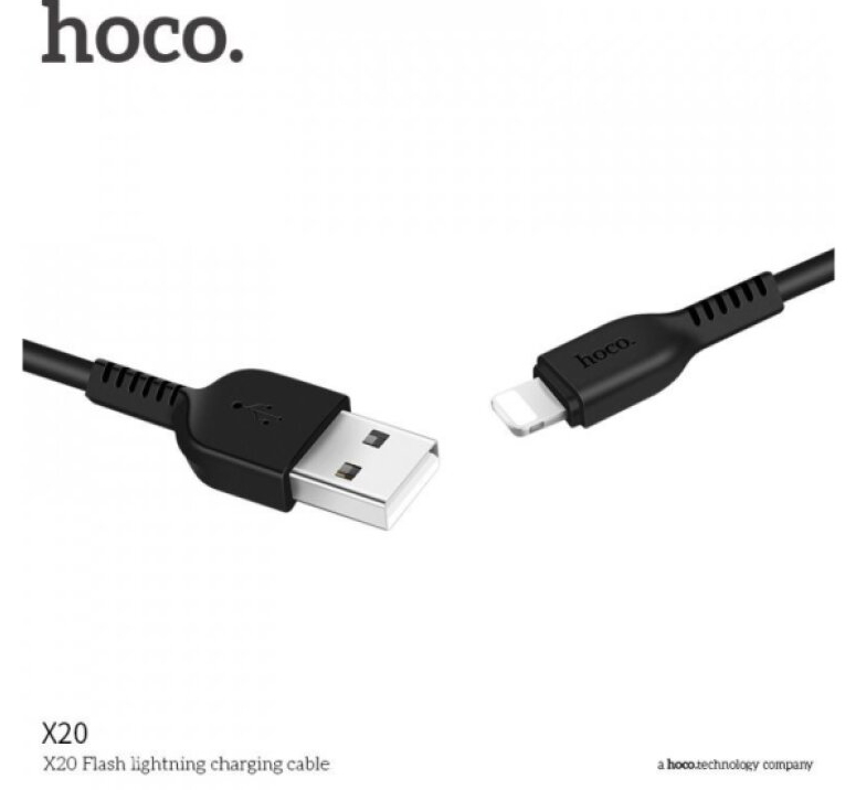 Kabel USB-A/Lightning pro iPhone a iPad - Hoco, X20 Flash Black
