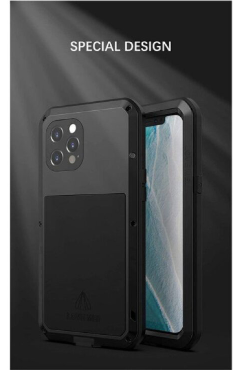 Ochranný kryt pro iPhone 12 Pro MAX - LOVE MEI, Powerful Black