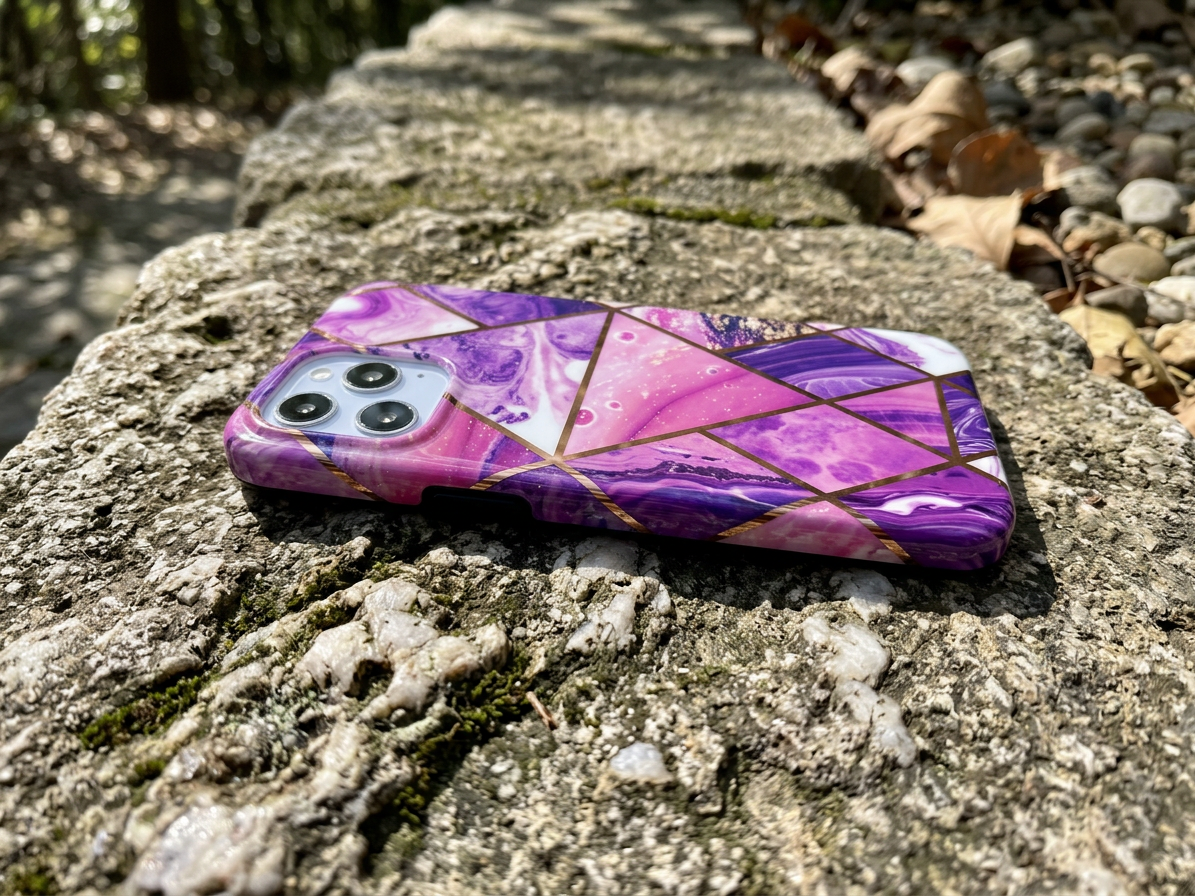 Ochranný kryt na iPhone 15 Pro MAX - Geometric Purple