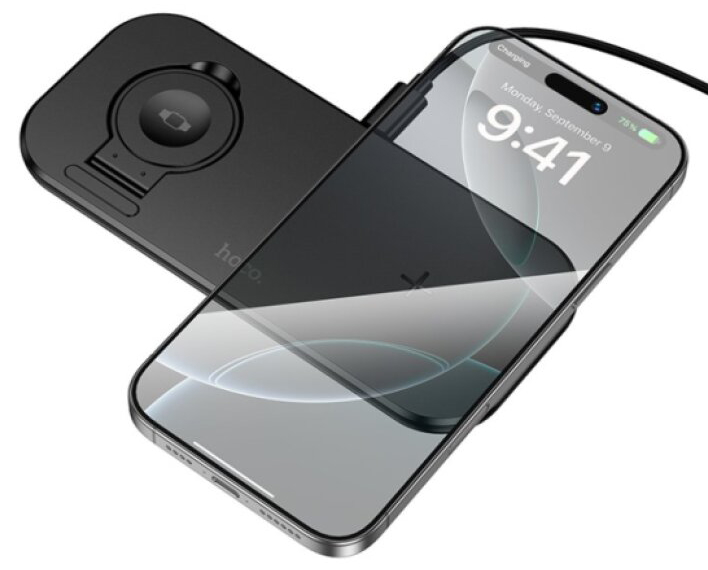 Nabíječka pro iPhone, Apple Watch a AirPods - Hoco, CW65 North Black