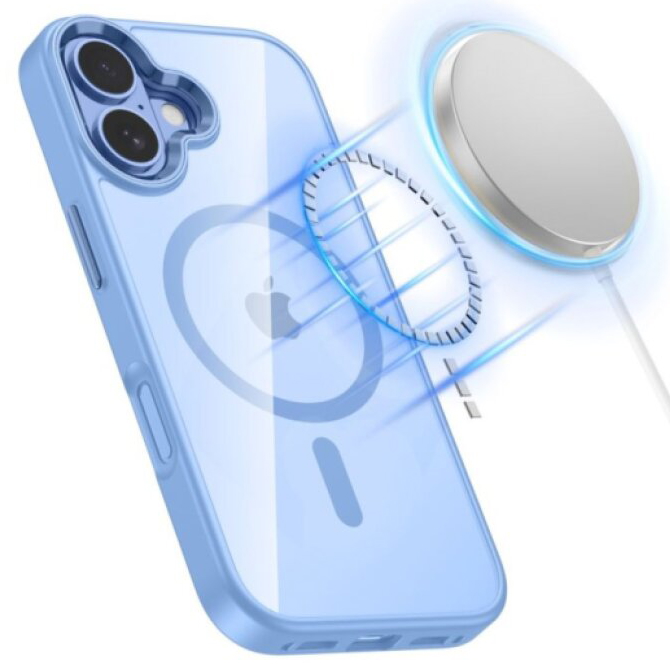 Ochranný kryt na iPhone 17 - Tech-Protect, Magmat MagSafe Blue/Clear