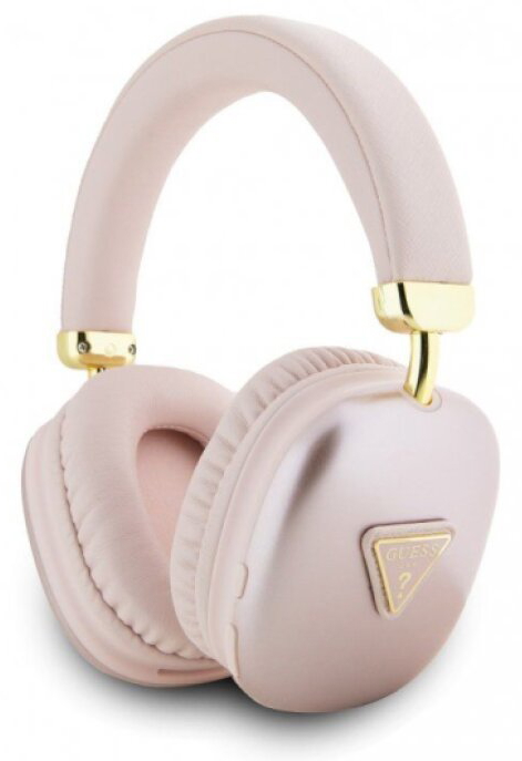 Bezdrátová náhlavní sluchátka - Guess, PU 4G Triangle Logo Pink