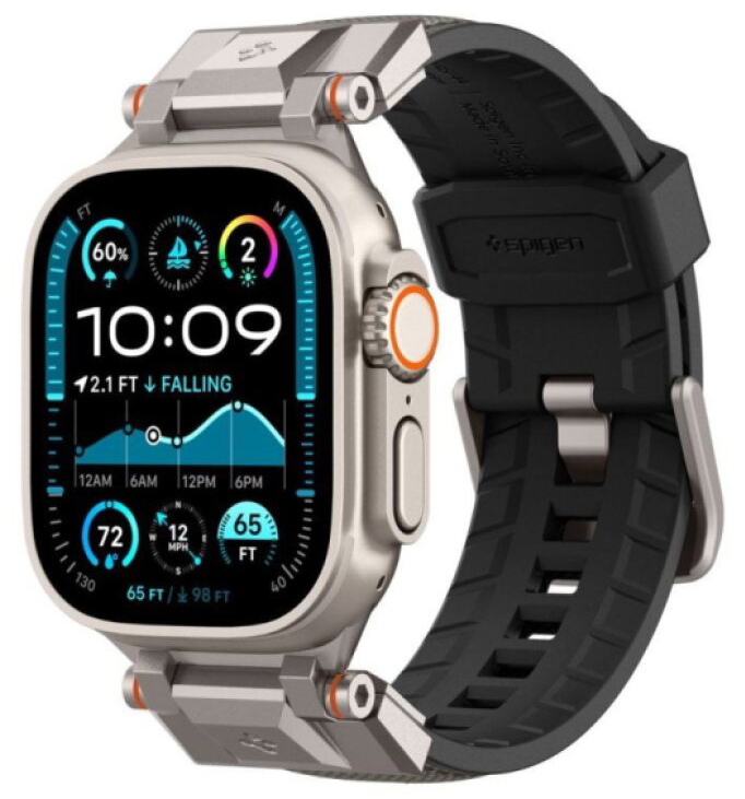 Řemínek pro Apple Watch 44mm / 45mm / 46mm / 49mm - Spigen, Durapro Armor Gray