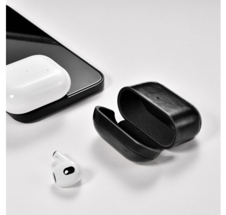 Kožené pouzdro na sluchátka AirPods 3 - iCarer, Vintage Black