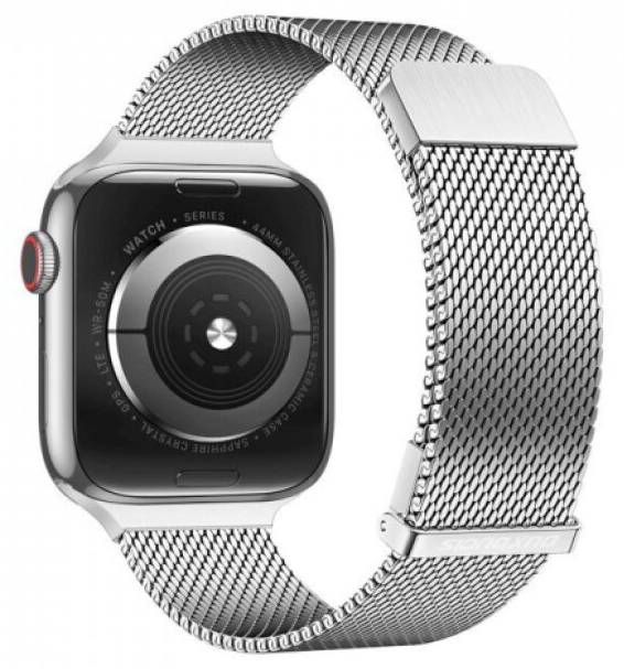 Řemínek na Apple Watch 44mm / 45mm / 46mm / 49mm - DuxDucis, Milanese Pro Silver
