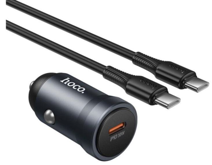 Auto-nabíječka - Hoco, Z62A Energy PD30W + USB-C kabel