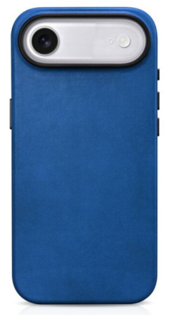 Kožený obal na iPhone Air - iCarer, OilWax MagSafe Light Blue