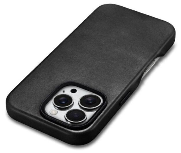 Kožený obal na iPhone 16 Pro MAX - iCarer, OilWax MagSafe Black