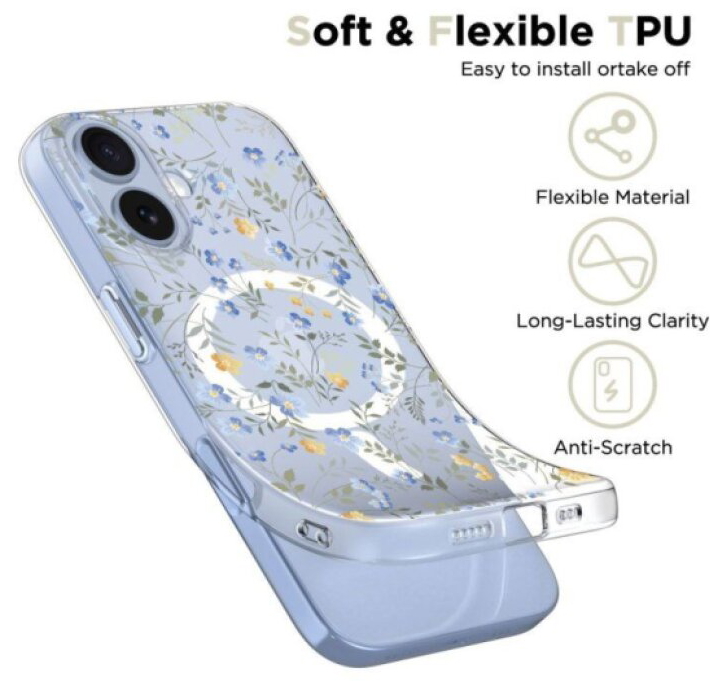 Ochranný kryt na iPhone 17 - Tech-Protect, FlexAir MagSafe Spring Flowers