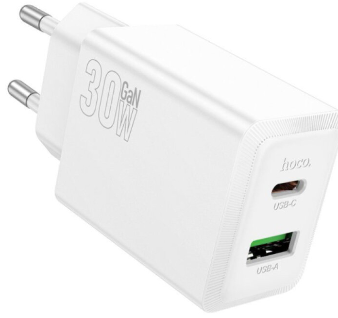 Rychlá nabíječka do sítě - Hoco, N71 Nuevo PD30W/QC3.0 White