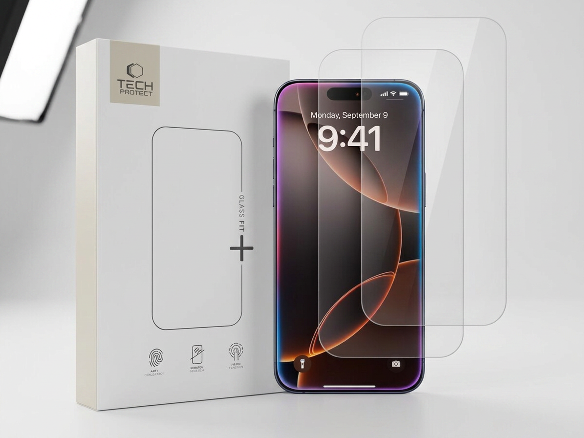 Hybridní ochranné sklo na iPhone 17 / 17 Pro - Tech-Protect, Glass Fit+ Clear (2ks)