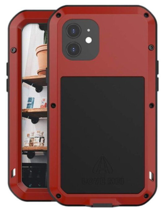 Ochranný kryt pro iPhone 12 - LOVE MEI, Powerful Red