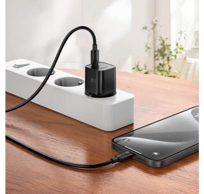 Rychlá USB-C nabíječka do sítě - Hoco, N66 Ingenious PD35W Black
