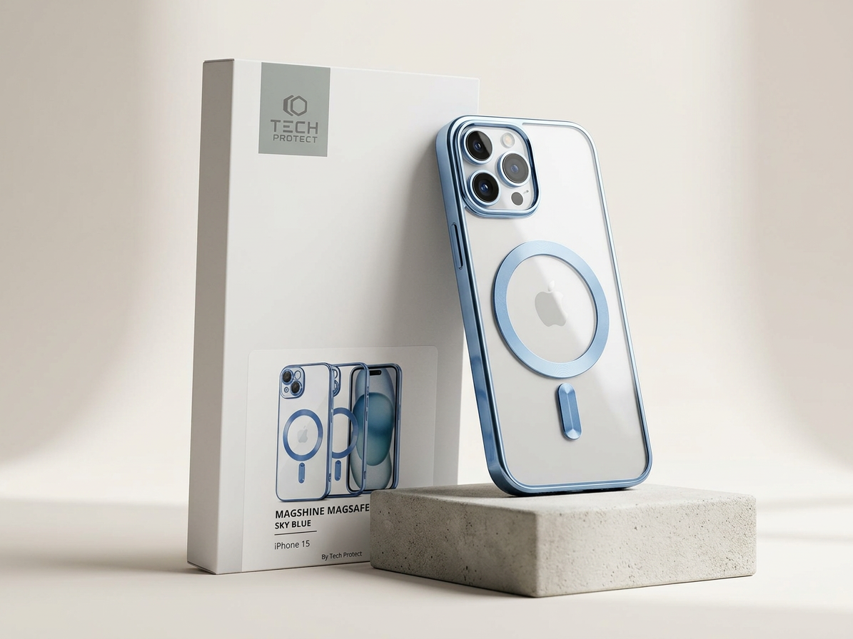 Ochranný kryt na iPhone 15 - Tech-Protect, Magshine MagSafe Sky Blue