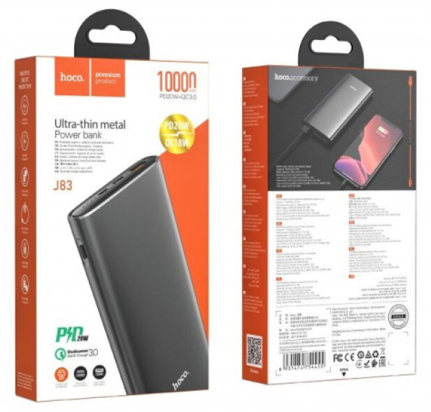 Externí baterie / powerbanka - HOCO, J83 Standard PD20W+QC3.0 10000mAh Gray