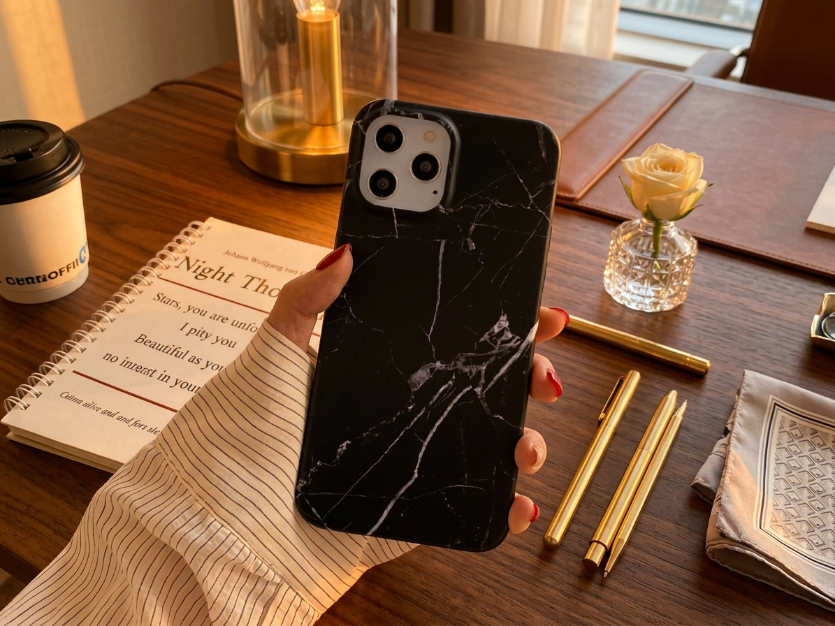 Ochranný kryt na iPhone 15 Pro - Marble Black