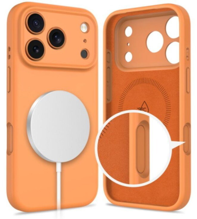 Ochranný kryt na iPhone 17 Pro - Tech-Protect, Silicone MagSafe Cosmic Orange