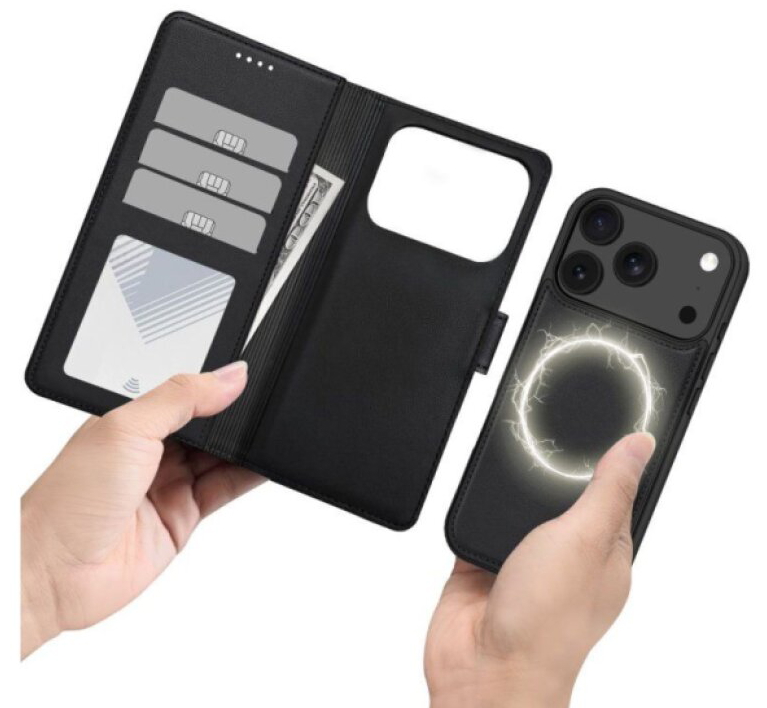 Knížkové pouzdro na iPhone 17 Pro / 18 Pro - Tech-Protect, Wallet MagSafe Black