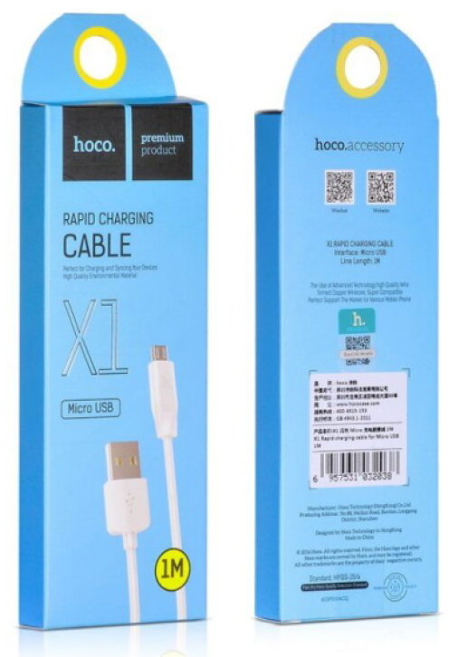Kabel MICRO-USB - Hoco, X1 White 100cm