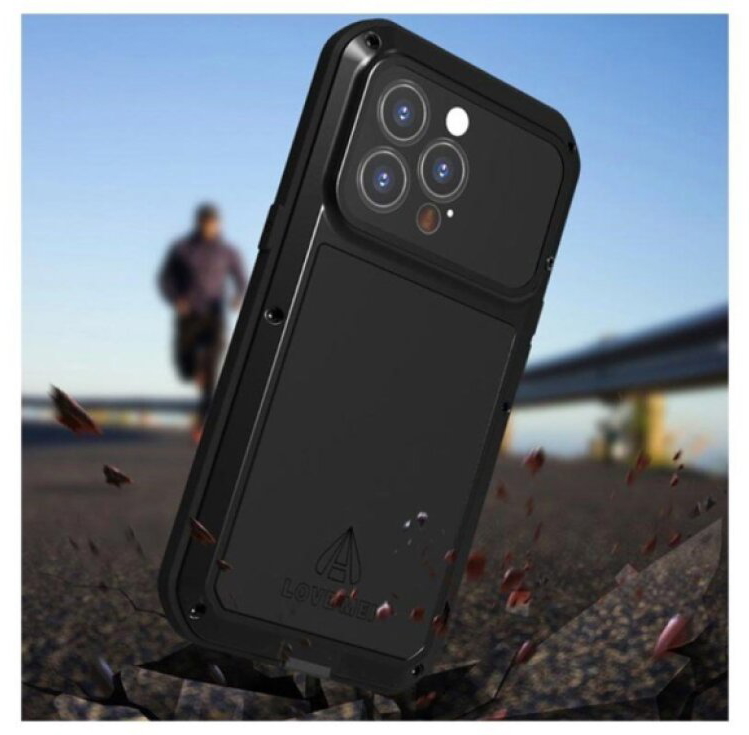 Ochranný kryt pro iPhone 13 Pro - LOVE MEI, Powerful Black