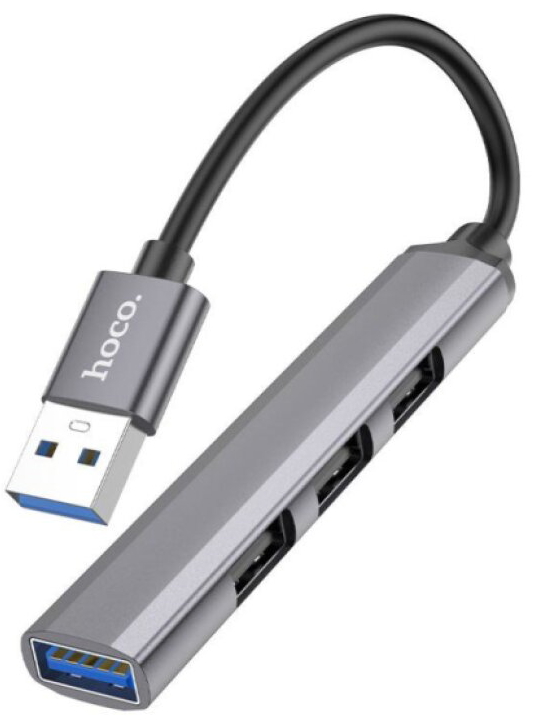 Redukce USB-A to USB-A - Hoco, HB26 Gray