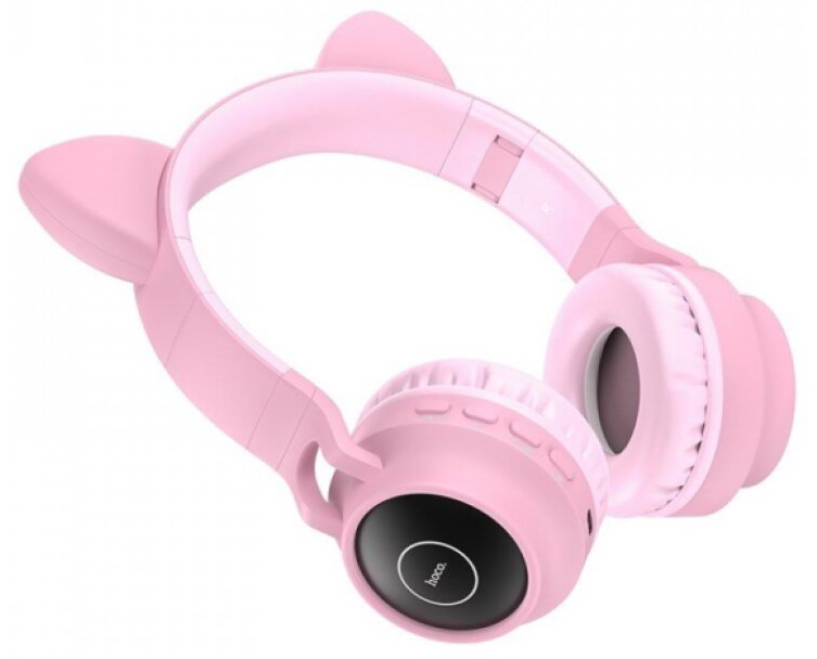 Bezdrátová náhlavní sluchátka - Hoco, W27 CatEar Pink