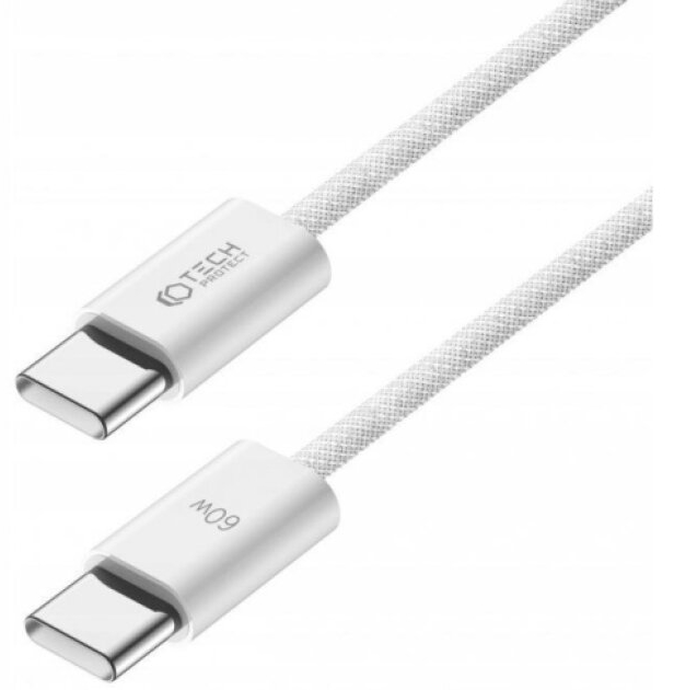 Kabel USB-C to USB-C - Tech-Protect, Ultraboost PD60W/3A White 100cm