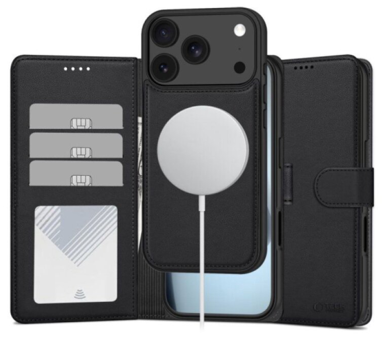 Knížkové pouzdro na iPhone 17 Pro / 18 Pro - Tech-Protect, Wallet MagSafe Black