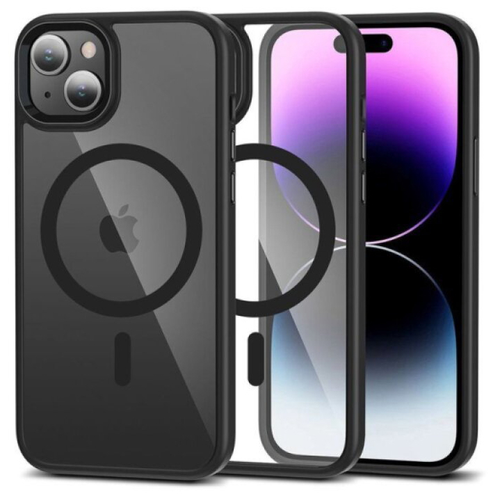 Ochranný kryt na iPhone 15 - Tech-Protect, Magmat MagSafe Black/Clear