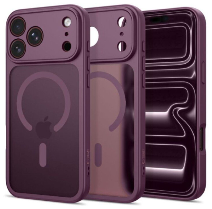 Ochranný kryt na iPhone 17 Pro MAX / 18 Pro MAX - Tech-Protect, Basicmag MagSafe Dark Cherry