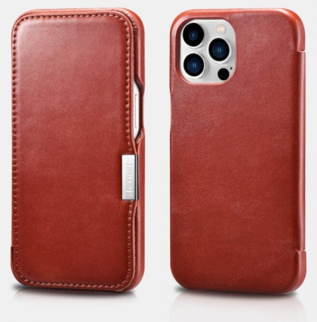 Knížkové pouzdro pro iPhone 13 Pro - iCarer, Vintage Red