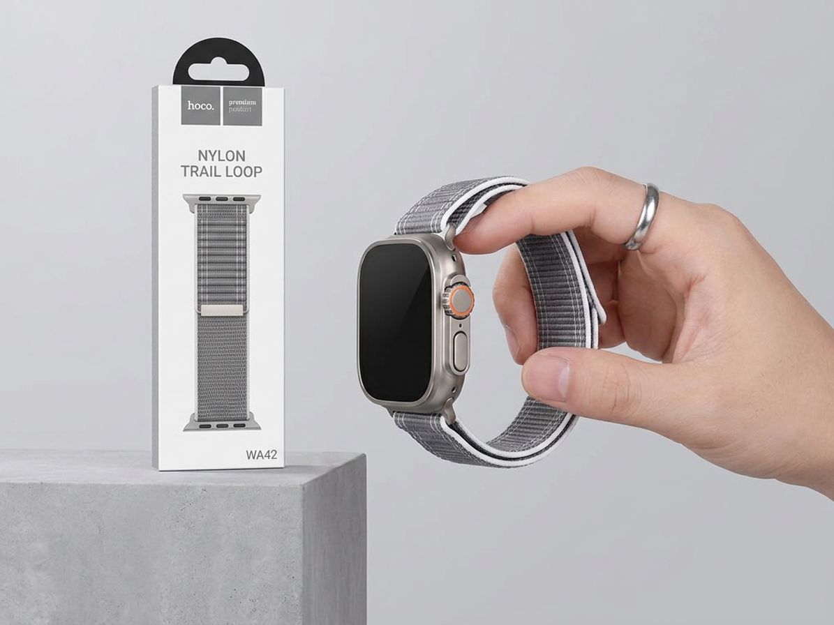 Řemínek pro Apple Watch 44mm / 45mm / 46mm / 49mm - Hoco, WA42 Fabric Gray