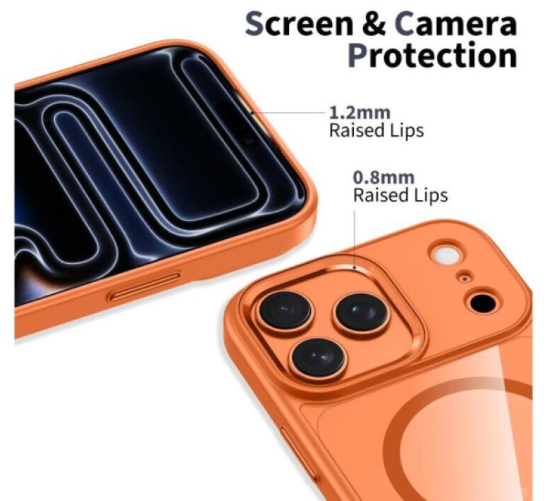 Ochranný kryt na iPhone 17 Pro MAX - Tech-Protect, Magmat MagSafe Orange/Clear