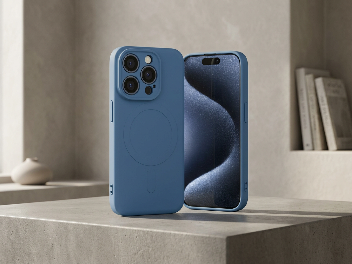 Ochranný kryt na iPhone 14 - Mercury, SemiSilicon MagSafe Blue