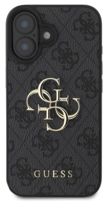 Ochranný kryt na iPhone 16 - Guess, 4G Metal Logo Gray