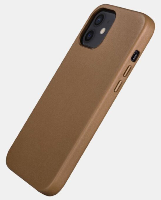 Kožený kryt na iPhone 12 mini - iCarer, Real Leather with MagSafe Brown