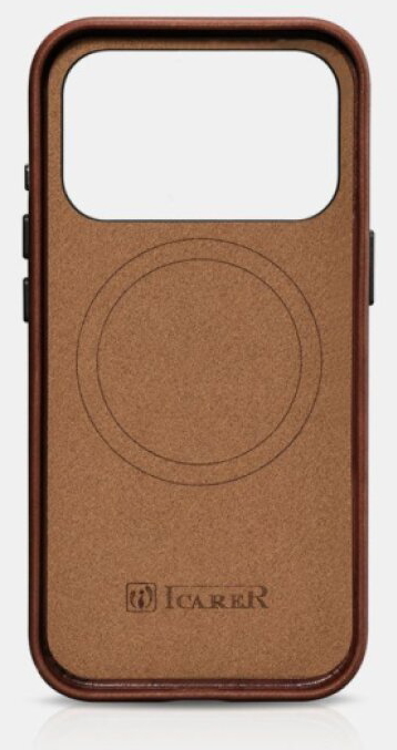 Kožený obal na iPhone 17 Pro MAX - iCarer, OilWax MagSafe Brown